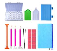 Fdit 28 Cuadrícula de Herramientas de Pintura de Diamantes de Imitación Kit de Joyero de Perforación Bandeja de Lámina de Cera para la Artesanía de Arte de Bricol