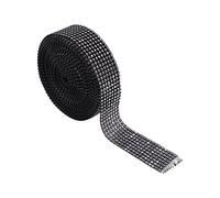 Fdit 3 Colores 8 Filas 10 Yardas Espumoso Diamante Rhinestone Abrigo Crystal Mesh Ribbons para Pasteles de Boda Socialme-EU(Negro)