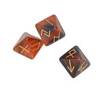 Fdit 3 Dados de Runa, Adivinación Acrílica de 8 Caras para Aprendizaje de Astrología y de Visión para Práctica Espiritual (Oro Negro)