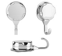 Fdit 3 Ganchos Para Ventosa de Vacío Suspensiones de Pared para Hogar Cocina Ba?o para Toalla y Lufa Montado en Superficie Plana Lisa y Limpia