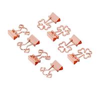 Fdit 30 Clips Pequeños de Oro Rosa para Carpetas, Abrazaderas de Papel, Clips de Papel de Metal con en Forma de Caramelo de Trébol, Fuerte Fuerza de Sujeción para Documentos de