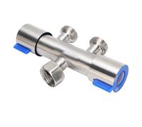 Fdit 304 Splitter de Manguera de Jardín de Acero Inoxidable, División de Grifo de Salida Dual G1/2 Hilo Femenino, Adecuado para Grifos de Baños y Mini Calentadores de Agua