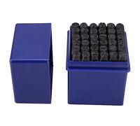 Fdit 36 Piezas de 6 Mm Número de Letra de Acero Punch Set Metal Alphabet Stamps para Madera de Cuero con Caja de Almacenamiento Duradera
