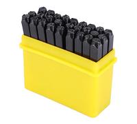 Fdit 36pcs Número de Acero Al Carbono Estampilla de Metal de Alfabeto para el Alfabeto para Artesanía de Cuero y Madera - Caja de Almacenamiento de Teléfonos Celulares para un Fácil Transporte
