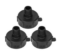 Fdit 3pcs Conector del Tanque IBC Adaptador de Rosca de Plástico ABS G3/4 Ajuste de Válvula de Drenaje para Barriles Químicos (S60*BUT)