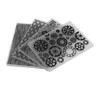 Fdit 4 Carpetas de Plástico en Relieve, Plantilla de Relieve, Placa de para Hacer Tarjetas, álbumes de Recortes, Manualidades de Papel con Material Plástico Duradero para