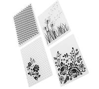 Fdit 4 Carpetas de Plástico en Relieve, Plantilla para Hacer Tarjetas de Bricolaje con Diseños en Relieve en, para Invitaciones, Tarjetas, Sobres, Manualidades de Papel