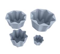 Fdit 4 Moldes de Silicona para Magdalenas, Molde Octogonal para Hornear, Tazas de Silicona Reutilizables Antiadherentes para Hornear Magdalenas, Pasteles, Pudín y Pastelería (GREY)