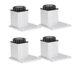 Fdit 4 Patas Cuadradas Ajustables para Armarios, Patas de Muebles de Aleación de Aluminio con Pomo Giratorio para Ajuste de Altura, para Armarios, Estantes, (cuadradas para Armario de 60 mm -