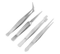 Fdit 4 Pinzas para Máquina de Coser, Punta Flexible No Magnética, Larga y Recta de Acero Inoxidable con Control de Alta Precisión para Componentes Electrónicos, Máquinas de Coser y