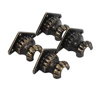 Fdit 4 Protectores de Esquina de Patas con Tornillo, Protector de Esquina de Gabinete de Aleación de Zinc de Bronce Antiguo, Soporte de Borde de Muebles Retro para Cofre de Joyería de