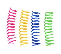 Fdit 4 Resortes Helicoidales de Plástico, Juguetes Interactivos de Resorte para Gatos, Actividad Felina en Interiores con Colores Brillantes para Jugar a Morder (2 * 9,5 cm)