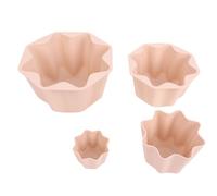 Fdit 4 Tazas de Silicona para Hornear, Forma Octogonal, Antiadherentes, Reutilizables, de Silicona, para Magdalenas, Pudín, Mousse y repostería. (PINK)