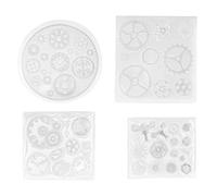 Fdit 4 Uds moldes de Silicona Molde mecánico en Forma de Engranaje moldes de Arcilla de Chocolate decoración de Pasteles Herramientas de Manualidades DIY