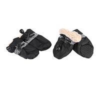 Fdit 4pcs Zapato Perro Impermeables Antideslizantes Protección Botas Zapatos Patte Protectores con Banda Elástica de Fijación Conjunto Sole Suave Algodón (#4-Black)
