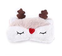 Fdit 5 Colores máscara de sueño máscara de Dormir de Manta Linda Lisa para los Ojos de Navidad Ciervo para el hogar Viaje (Reno)