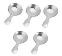 Fdit 5 Cucharas de Helado de Acero Inoxidable 304, Cuchara de Postre, Cuchara de té, Mini para Helado, té, Postre con Bordes Redondeados Lisos, Apta para Lavavajillas (SILVER)