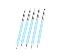 Fdit 5 Piezas de Herramientas de Escultura de Arcilla de Silicona, Puntero de Bola de Doble Cabeza con Puntas de Goma Suave para Grabar en Relieve, Esculpir, Modelar, Proyectos de (BLUE)