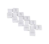 Fdit 5 piezas en forma de L 4 pines 10 mm Conectores de esquina sin soldadura Adaptadores para luces de tira LED RGB 5050 LED Cinta de tira de luz LED sin soldadura RGB Conectores de esquina de 90 gra