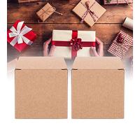 Fdit 50 Cajas de Regalo de Papel Kraft, Cajas de Regalo, de, Caja Cuadrada Pequeña Plegable para Bodas de Navidad con Exquisita Artesanía, Ligera y Práctica (50 /juego sin hilo)