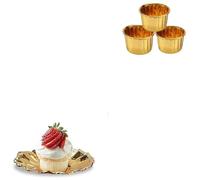 Fdit 50 Moldes para Hornear de Papel de Aluminio, Mini Moldes para Magdalenas, Envoltorios para Magdalenas, Forros para con Forro a Prueba de Grasa para Bodas, Fiestas, (Colores variados)