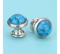 Fdit 50 Piezas de Remaches Met¨¢licos Turquesa, 8mm, Tachuelas Redondas para Cuero, Pulseras, Bolsos, Decoraci¨®n de Artesan¨ªa y Ropa DIY