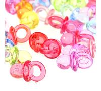 Fdit 50 Uds. Chupetes Acrílicos para bebé, Mesa de Confeti, Rociadores para Fiesta, Decoraciones para Baño de bebé con Colores Surtidos para Celebración de Recién Nacido (Colores mezclados