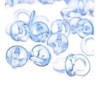 Fdit 50 Uds. Chupetes Acrílicos para bebé, Mesa de Confeti, Rociadores para Fiesta, Decoraciones para Baño de bebé con Colores Surtidos para Celebración de Recién Nacido (Azul transparente)