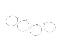 Fdit 50 Uds. Pendientes de Aro para Copa de Vino, Juego de Aros con Cuentas de Alambre Redondo Fino de Acero Inoxidable de 20mm para Uso en Fabricación de Joyas DIY