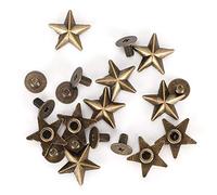 Fdit 50 Uds tachuelas de remache en forma de estrella DIY decoración de ropa con tornillos 14 mm para manualidades de cuero DIY/ropa/zapatos/decoración de reparación de cinturones(1#)