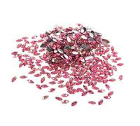 Fdit 500pcs 7 * 15 Mm Decoración de Forma de Ojo de Caballo para Teléfono de Ropa, Perla Acrílica de Espalda Plana, DIY Craftsman Debe Tener (Rosa roja)