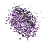 Fdit 500pcs 7 * 15 Mm Decoración de Forma de Ojo de Caballo para Teléfono de Ropa, Perla Acrílica de Espalda Plana, DIY Craftsman Debe Tener (morado claro)