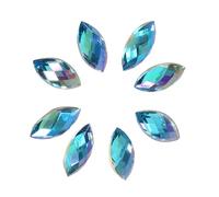 Fdit 500pcs 7 * 15 Mm Decoración de Forma de Ojo de Caballo para Teléfono de Ropa, Perla Acrílica de Espalda Plana, DIY Craftsman Debe Tener (azul oscuro)