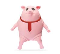 Fdit 6 Piezas de Juguete para Aliviar el Estrés, Juguete Sensorial Elástico de Cerdo para Apretar, Cerdo Rosa Elástico Suave para Manejo de la Ansiedad y Entretenimiento Divertido (6 Piezas)