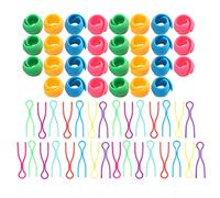 Fdit 60 Piezas de Soportes para Bobinas de Hilo, Clips de Plástico de Silicona Suave para Sujetar Carretes, Abrazaderas Organizadoras para Máquinas de Coser, con Protector de Carrete