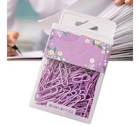 Fdit 70 Clips para Papel, Clips Pequeños de Hierro Resistentes a la Corrosión con Fuerte Sujeción para la Escuela, la Oficina, el Estudio y la biblioteca. (PURPLE)