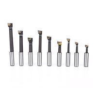Fdit 9 STCS F1 TIPO BORRING SNIJDER 3/8 Pulgadas CNC Herramientas de Fresado Kit Juego de Acero Desgarrado Acero de Alta Velocidad para Procesamiento de CNC de Precisión
