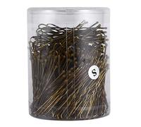 Fdit Accesorios para el cabello, cómodos picos de bola, 300 unidades, pinzas corrugadas, ideales para peinados y rollos, 6 tipos, negro/dorado (S)