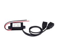 Fdit Adaptador de Cargador USB, 3A DC 12V a 5V Módulo Convertidor USB Dual Estabilizador de Voltaje con Salida 3A para Carga de Teléfono de Motocicleta de Automóvil