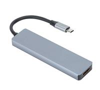 Fdit Adaptador de Concentrador USB C 6 en 1, Estación de Acoplamiento Tipo C a con Carcasa de Aluminio 4K 30Hz, 100W PD para , DELL, ,