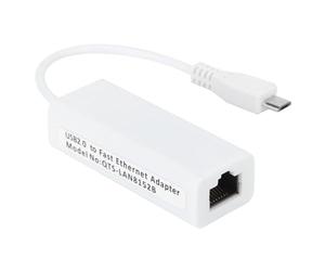 Fdit Adaptador de Red de 10/100 Mbps, Puerto Micro USB a Ethernet RJ45 para Placa Base de 1.3/W, Admite Control de Flujo Completo y Dúplex, para Usuarios