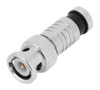 Fdit Adaptador RF de Conector Macho BNC Premium para Sistemas CCTV RG59, Adaptador BNC Coaxial de Compresión de 10 Piezas para Transmisión de Señal de Alta Frecuencia, a Prueba de Humedad