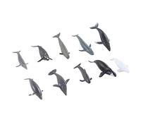 Fdit Adorno de Ballena de Plástico, Modelo de Animal Marino Delicado y Moderno para Decoración del Hogar y la Oficina, 10 Uds.