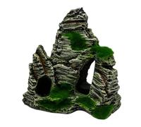 Fdit Adorno de Cueva de Roca para Acuario, Paisaje de Piedra Artificial con Vista a la Montaña, Escondite para Peces con Diseño Realista, Decoración de Tanque de Agua Dulce y Salada (F416C)