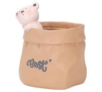 Fdit Adorno de Escritorio de Resina, Bonito Portalápices con Forma de Animal, de Inauguración de la Casa, Macetero Pequeño (Oso)