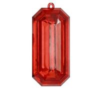 Fdit Adorno de Piedras Preciosas Acrílicas para árbol de Navidad, Gran Decoración de árbol de Plástico Irrompible con Efecto Prisma Brillante para Decoración de Fiesta de Boda (Rectangular Rojo L)