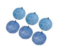 Fdit Adornos de Bolas de Nieve para árbol de Navidad, Decoración Festiva y Multifuncional para Celebraciones Navideñas, Espuma, 10 Cm, 6 Piezas (Blue)