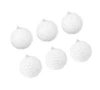 Fdit Adornos de Bolas de Nieve para árbol de Navidad, Decoración Festiva y Multifuncional para Celebraciones Navideñas, Espuma, 10 Cm, 6 Piezas (White)
