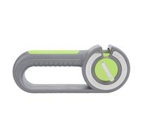 Fdit Afilador de Cuchillos de Cocina 6 en 1, Afilador de Hojas de Acero de Tungsteno, Cerámica y Carburo de Silicio con Base Antideslizante para Tijeras, Cuchillos y cortadores. (Verde gris)