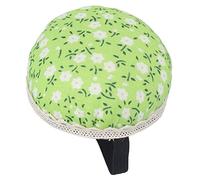 Fdit Alfiletero para Pulsera, Porta Agujas de Coser con Correa Elástica y Bonito Patrón para Máquina de Coser, Regalo para Muñeca (Verde con flores blancas.)